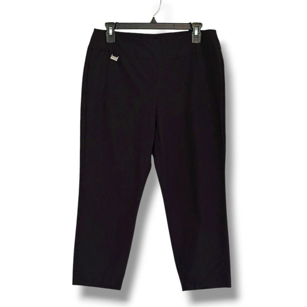 Premise Studio Black Pull On Cropped Ankle Pants Size Med Stretch Minimalist